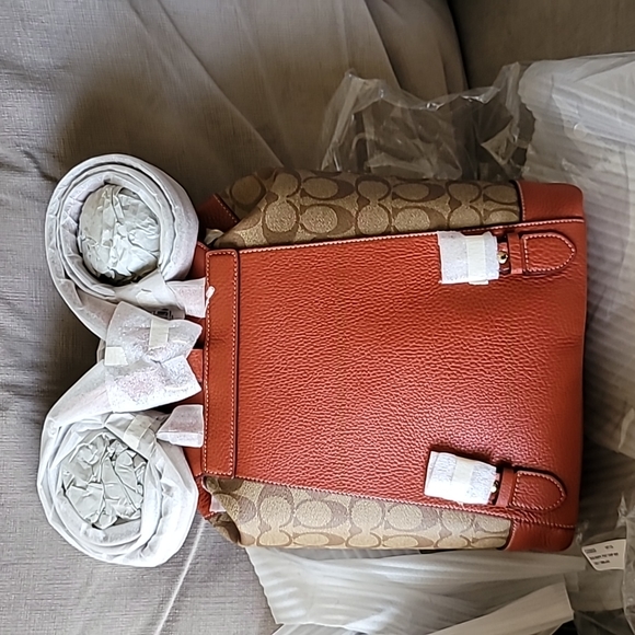 Coach X Peanuts Dempsey Drawstring Backpack In Signature Canvas W Patches CE853 - Picture 3 of 5